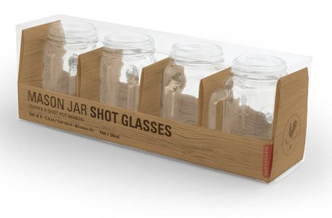 Kikkerland Mason Jar Shot Glasses, Set of 4