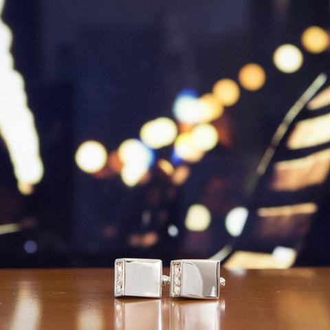 KingCuffs Angled Crystal Cufflink