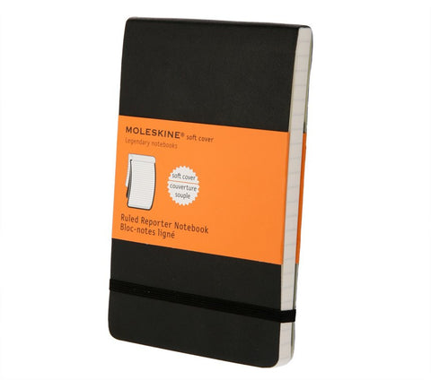 Moleskine Classic Ruled Reporter Notebook - Black