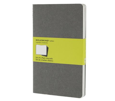 Moleskine Plain Cahier Journals - Set of 3 - Cardboard Cover