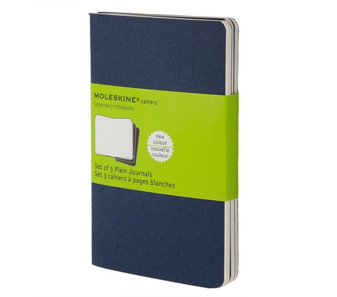 Moleskine Plain Cahier Journals - Set of 3 - Cardboard Cover