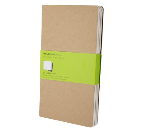 Moleskine Plain Cahier Journals - Set of 3 - Cardboard Cover