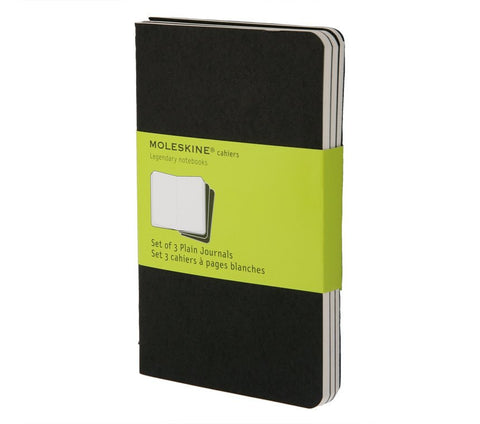 Moleskine Plain Cahier Journals - Set of 3 - Cardboard Cover
