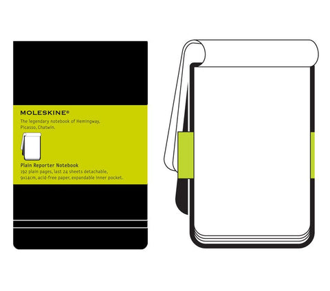 Moleskine Classic Plain Reporter Notebook - Black