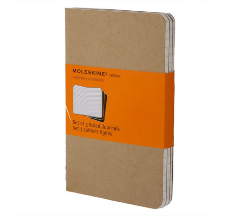 Moleskine Ruled Cahier Journals - Set of 3 - Cardboard Cover