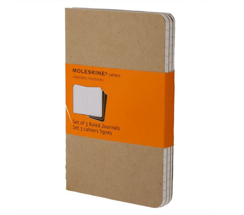 Moleskine Ruled Cahier Journals - Set of 3 - Cardboard Cover