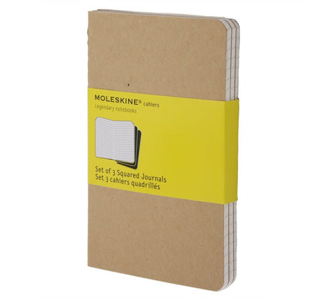 Moleskine Squared Cahier Journals - Set of 3
